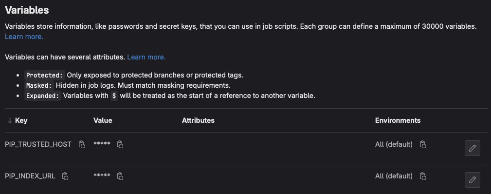 gitlab env var management